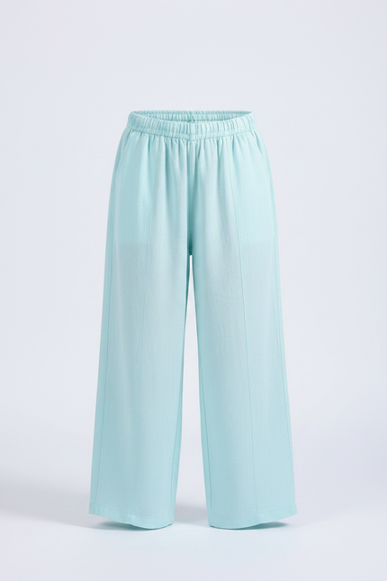 Pantalon Chinois Bleu Ciel Ample Lin Enfant Décontracté - vue 3