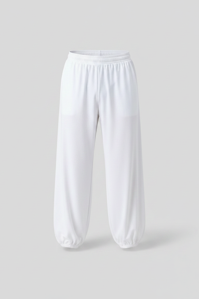 Pantalon Chinois Blanc Ample Fluide Élastiqué Homme - Viscose - vue 3