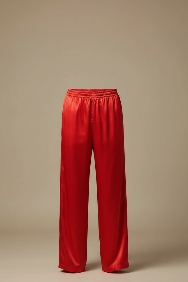 Pantalon Chinois Rouge Satiné Ample Fluide Homme - vue 3