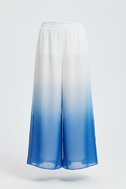 Pantalon Chinois Dégradé Fluide Ample Bleu Enfant - Multicolore Polyester - vue 3