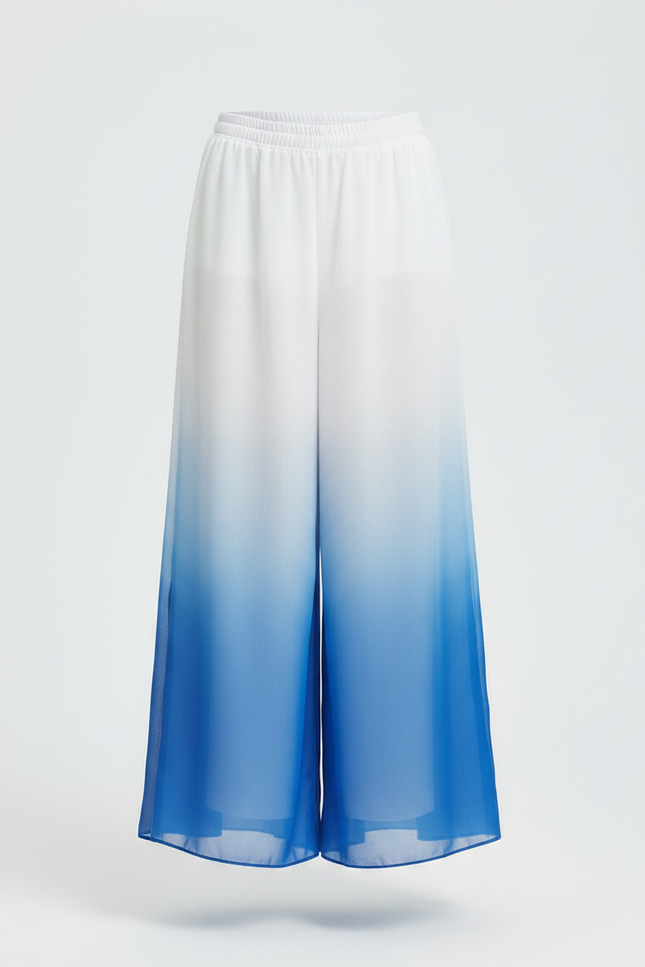 Pantalon Chinois Dégradé Fluide Ample Bleu Enfant - Multicolore Polyester - vue 3