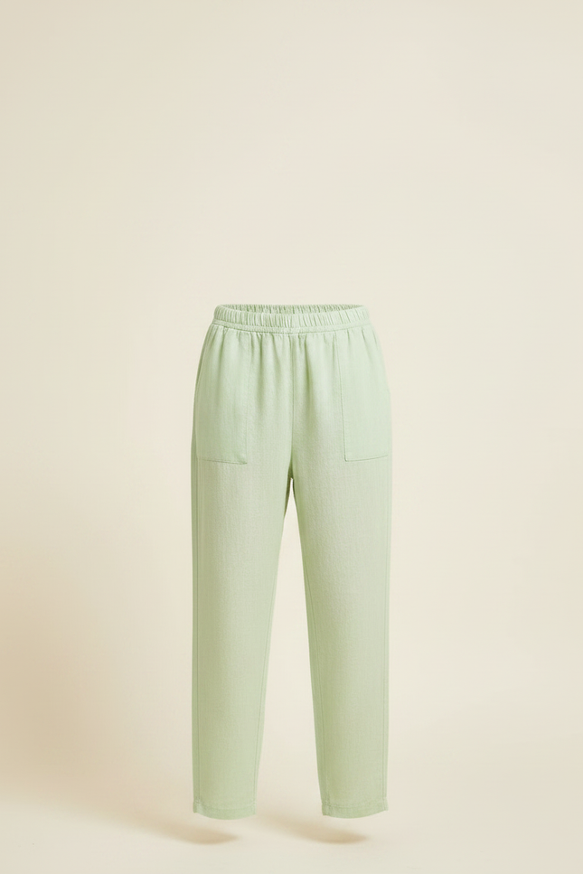 Pantalon Chinois Vert Clair Coton Ample Enfant - vue 3