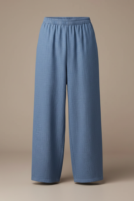 Pantalon Chinois Bleu Ample Lin Décontracté Homme - vue 3