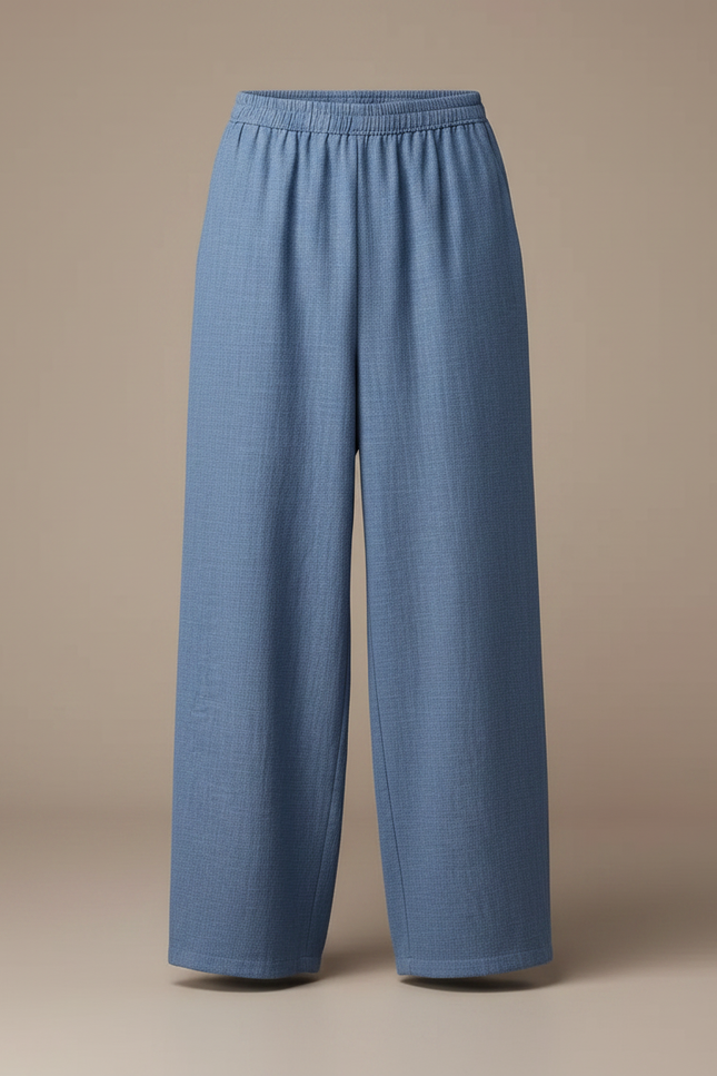 Pantalon Chinois Bleu Ample Lin Décontracté Homme - vue 3