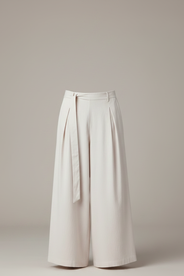 Pantalon Chinois Lin Ample Beige Décontracté Homme - vue 3