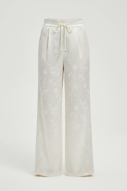 Pantalon Chinois Blanc Satiné Imprimé Fluide Enfant - vue 3
