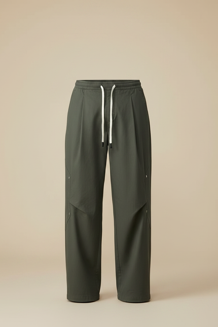 Pantalon Chinois Vert Kaki Ample Décontracté Homme - Coton - vue 3