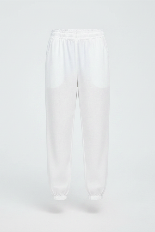 Pantalon Chinois Blanc Ample Coton Élastique Enfant - vue 3
