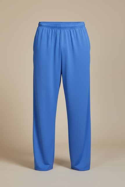 Pantalon Chinois Bleu Ample Fluide Décontracté Unisexe - Polyester - vue 3
