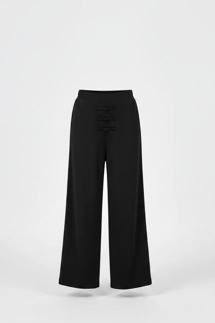 Pantalon Chinois Noir Ample Unisexe Traditionnel - Polyester - vue 3