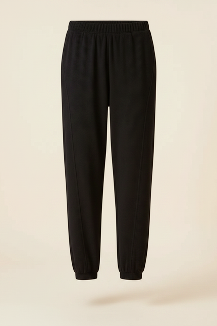 Pantalon Chinois Noir Côtelé Ample Confortable - Cordé - vue 3