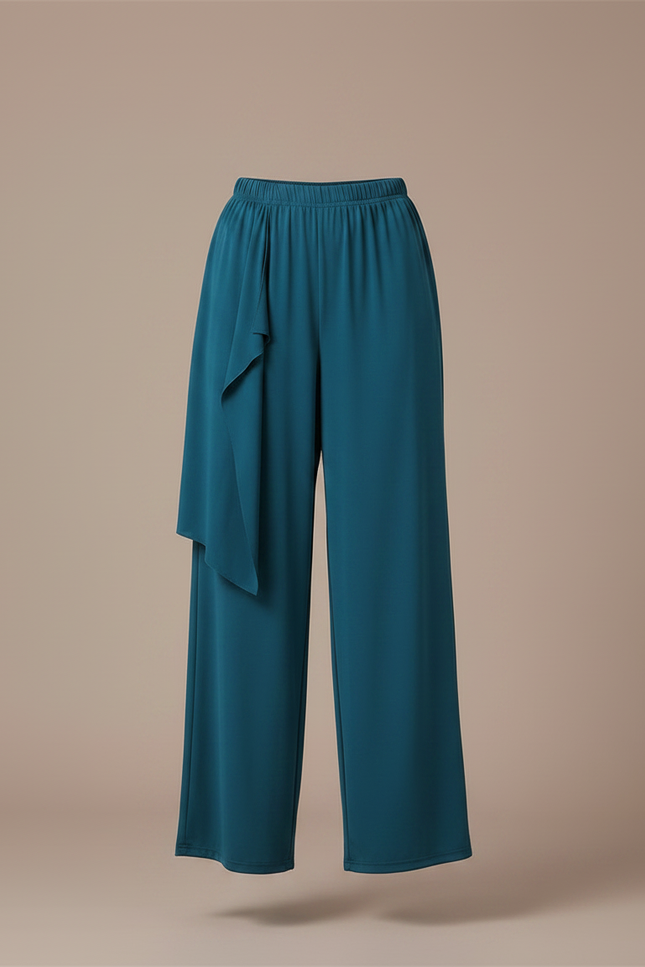 Pantalon Chinois Fluide Ample Moderne Danse Femme - Bleu Viscose - vue 3