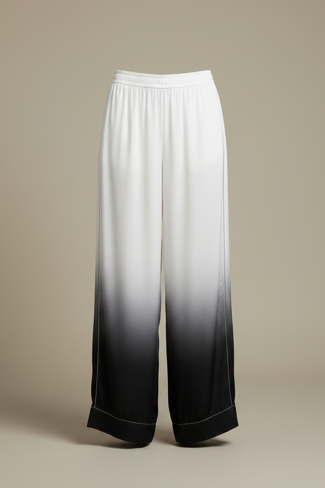 Pantalon Chinois Dégradé Fluide Ample Femme - Multicolore Satin - vue 3