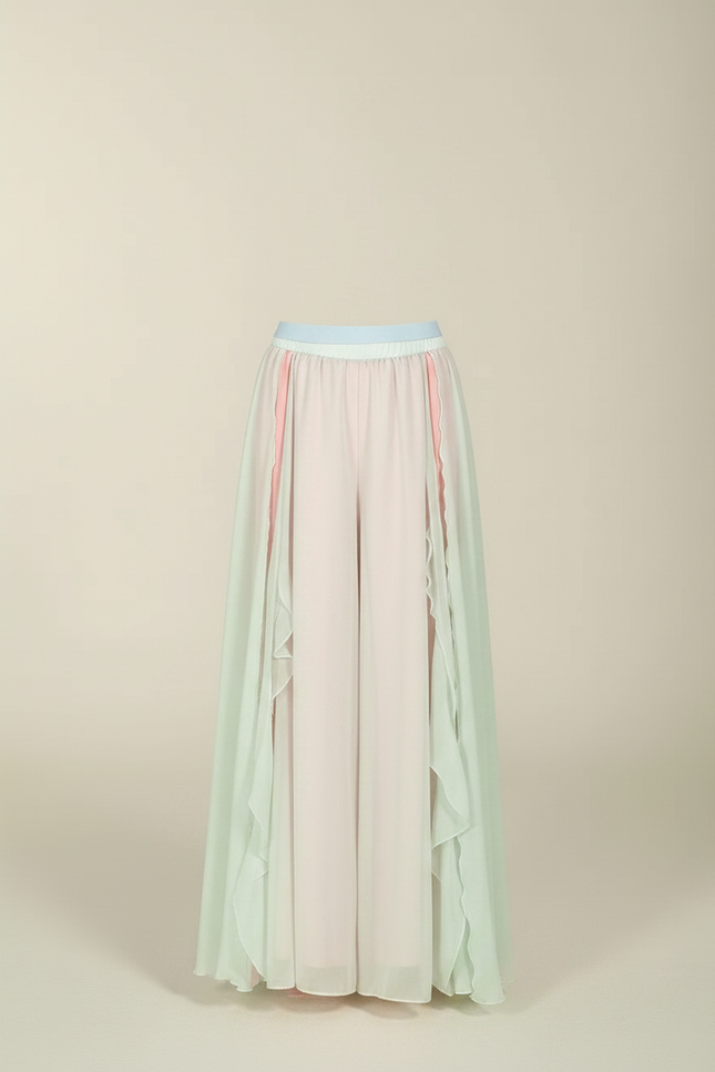 Pantalon Chinois Fluide Ample Multicolore Superposé Enfant - Polyester - vue 3