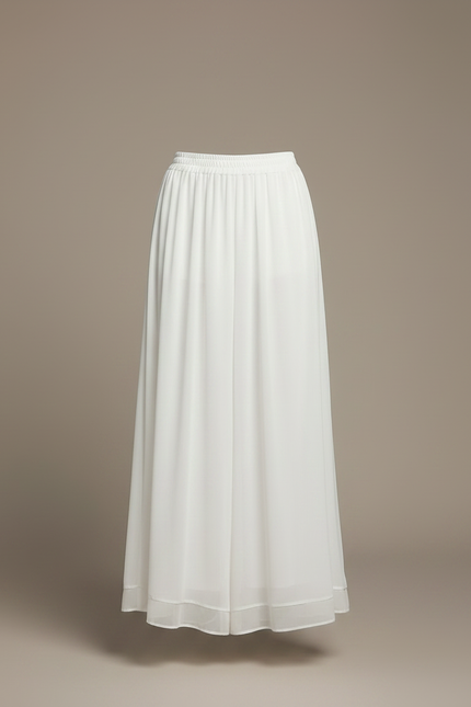 Pantalon Chinois Blanc Fluide Ample Taille Haute Femme - Polyester - vue 3