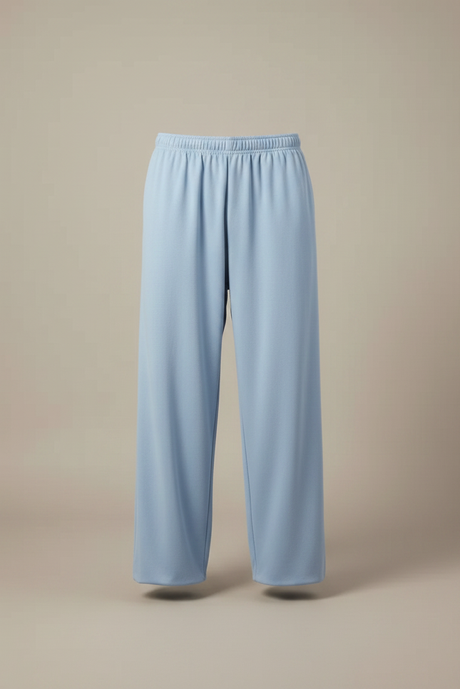 Pantalon Chinois Bleu Ciel Ample Fluide Décontracté Coton - vue 3