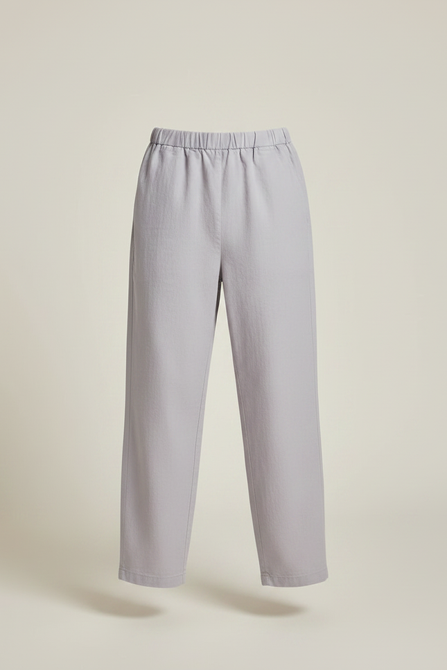 Pantalon Chinois Gris Ample Coton Enfant Confortable - vue 3