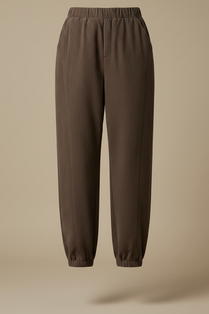 Pantalon Chinois Marron Ample Élastique Confortable Femme - Cordé - vue 3