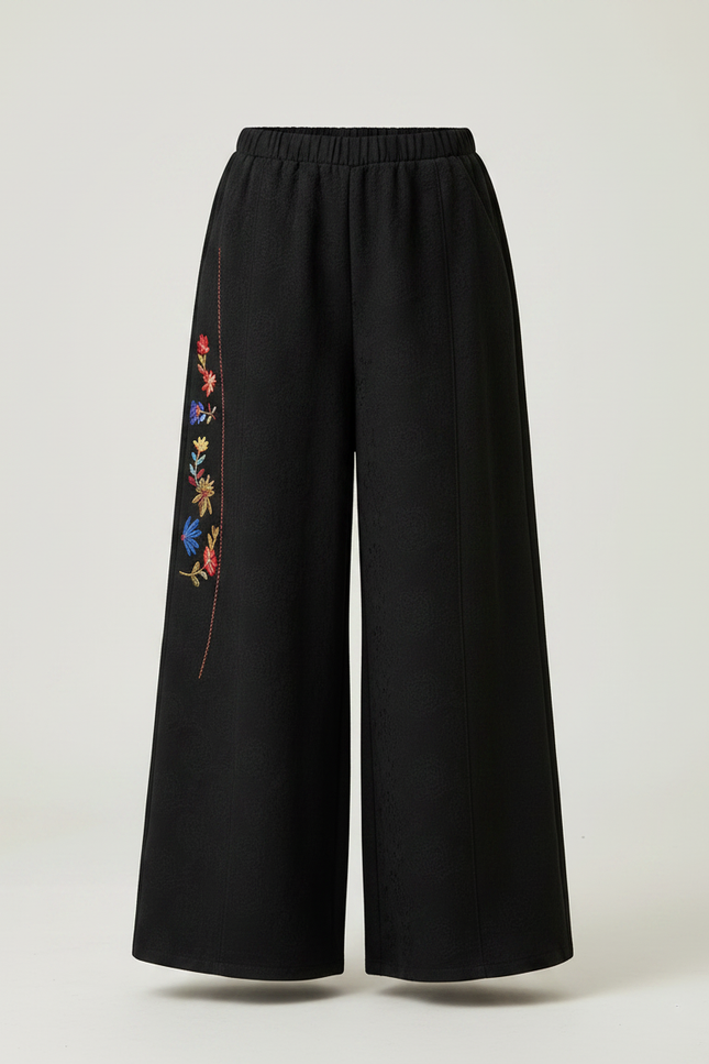 Pantalon Chinois Fille Noir Ample Coton - Toile - vue 3