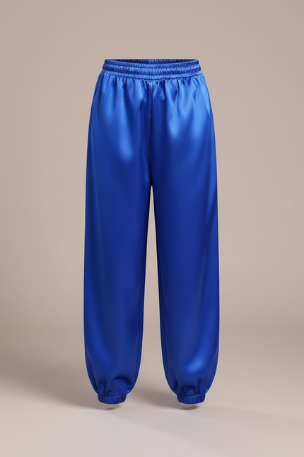 Pantalon Chinois Bleu Satiné Wushu Enfant Fille - vue 3