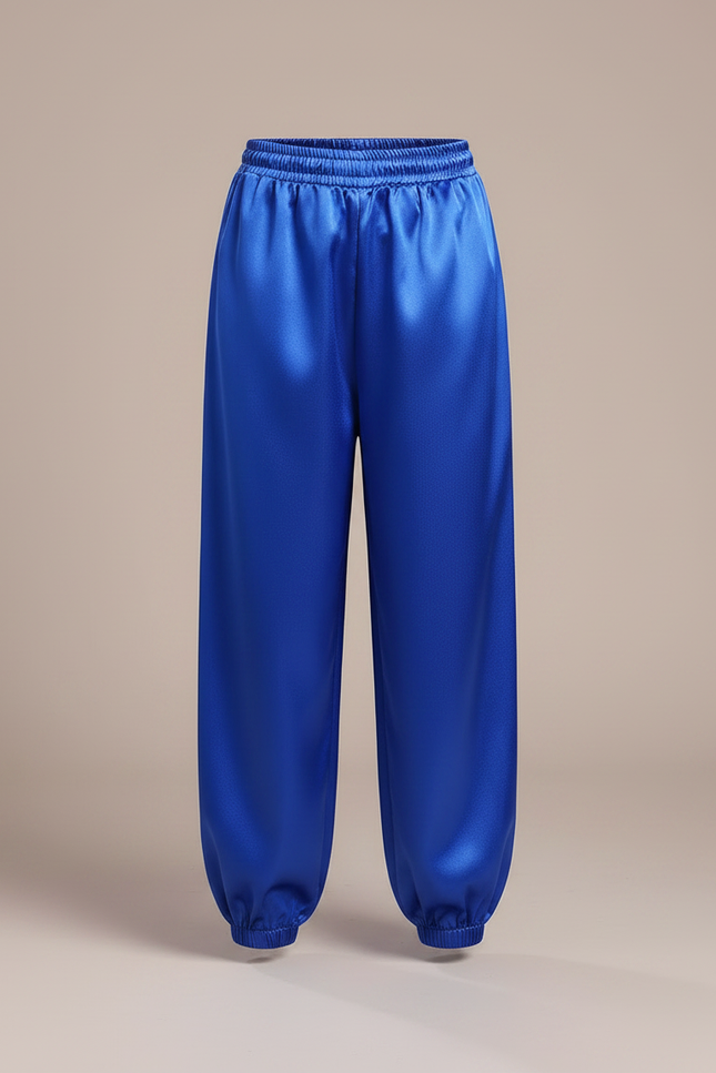 Pantalon Chinois Bleu Satiné Wushu Enfant Fille - vue 3