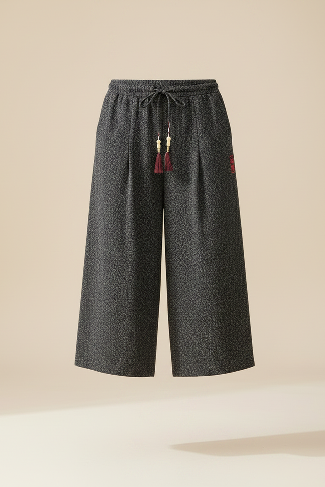 Pantalon Chinois Gris Ample Décontracté Fluide - Maille - vue 3