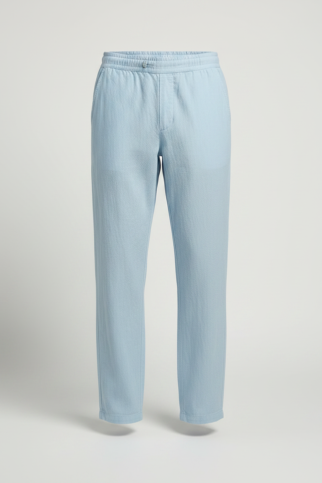 Pantalon Chinois Bleu Ciel Lin Ample Décontracté Homme - vue 3