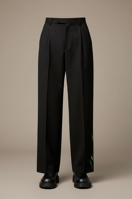 Pantalon Chinois Noir Ample Bambou Élégant Homme - Viscose - vue 3