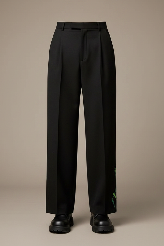 Pantalon Chinois Noir Ample Bambou Élégant Homme - Viscose - vue 3