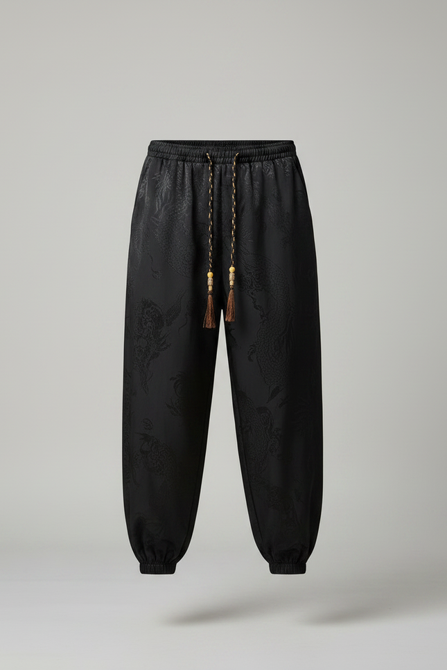 Pantalon Chinois Soie - Noir - vue 3