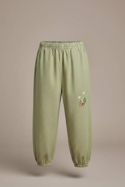 Pantalon Chinois Garçon Sarouel Coton - Vert - vue 3