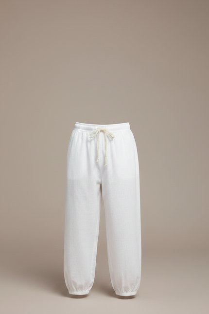 Pantalon Chinois Blanc Ample Lin Enfant Traditionnel - vue 3