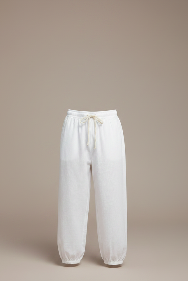 Pantalon Chinois Blanc Ample Lin Enfant Traditionnel - vue 3