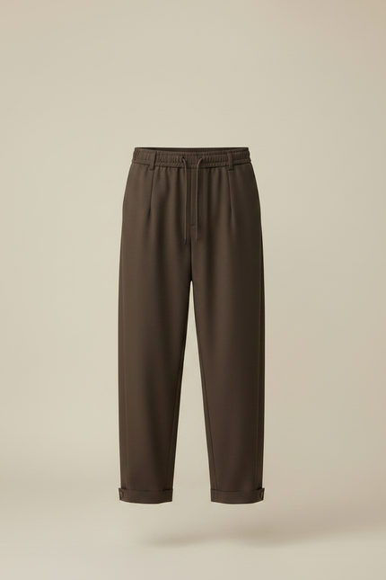 Pantalon Chinois Marron Ample Fluide Décontracté Homme - Gabardine - vue 3
