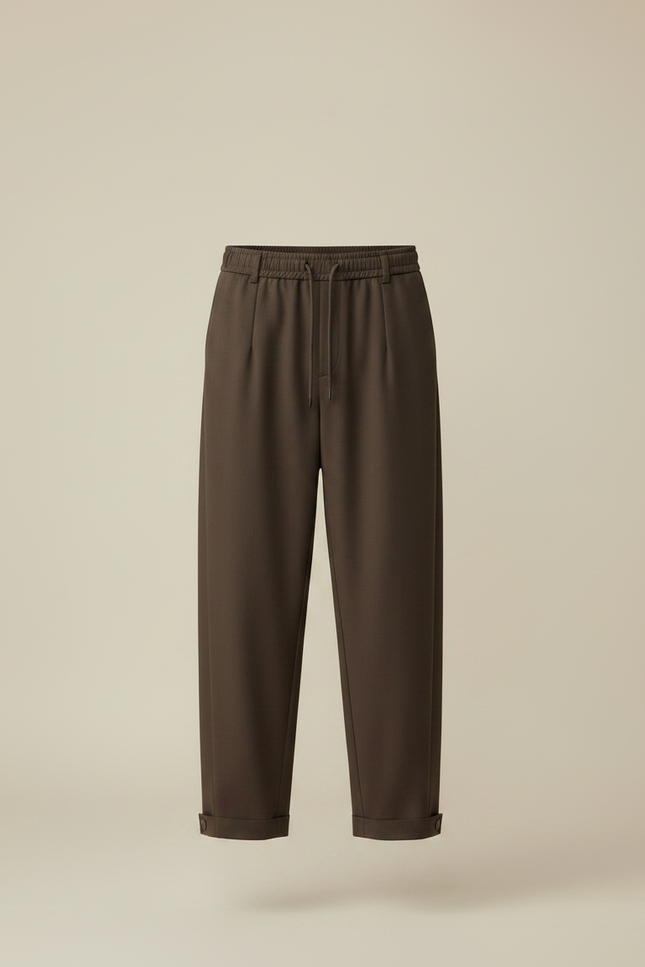 Pantalon Chinois Marron Ample Fluide Décontracté Homme - Gabardine - vue 3