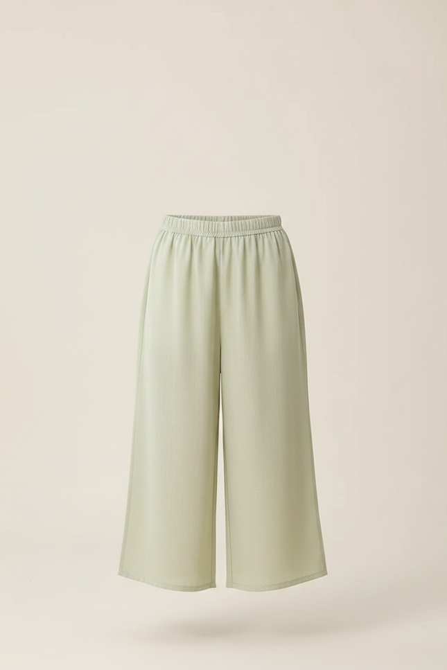 Pantalon Chinois Vert Ample Fendu Coton Enfant - vue 3