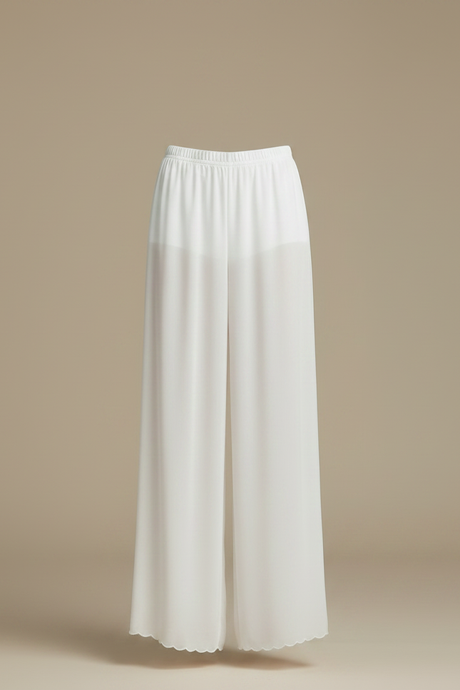 Pantalon Chinois Blanc Fluide Chiffon Ample Femme - Soie - vue 3