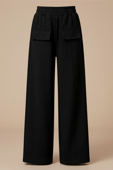 Pantalon Chinois Noir Ample Décontracté Enfant Taille Haute - Molleton - vue 3