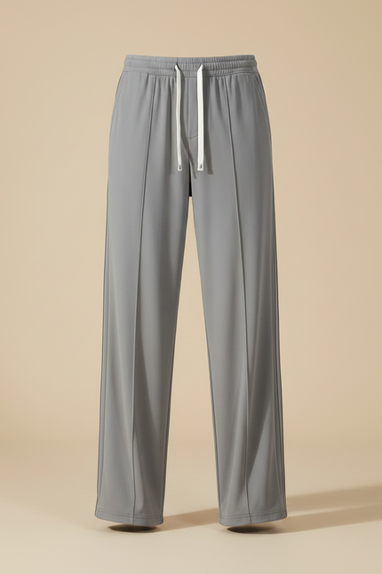 Pantalon Chinois Gris Droit Fluide Décontracté Homme - Polyester - vue 3