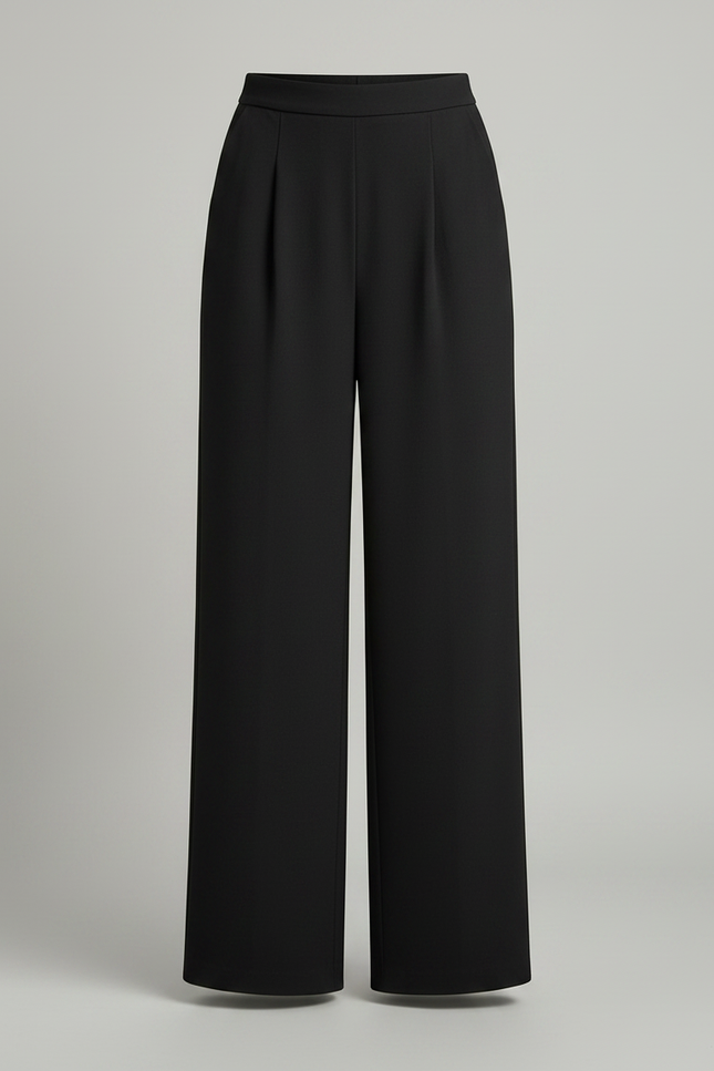Pantalon Chinois Femme Noir Ample Coton - Polyester - vue 3