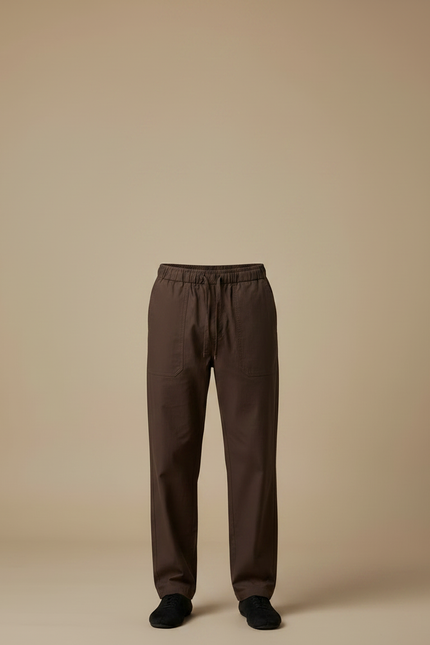 Pantalon Chinois Marron Coton Ample Décontracté Homme - vue 3