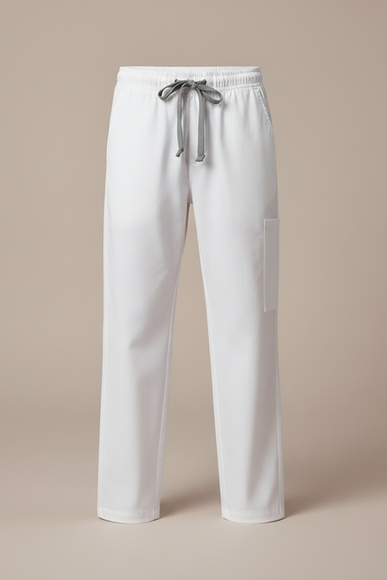 Pantalon Chinois Blanc Cordon Ample Décontracté Enfant - Gabardine - vue 3