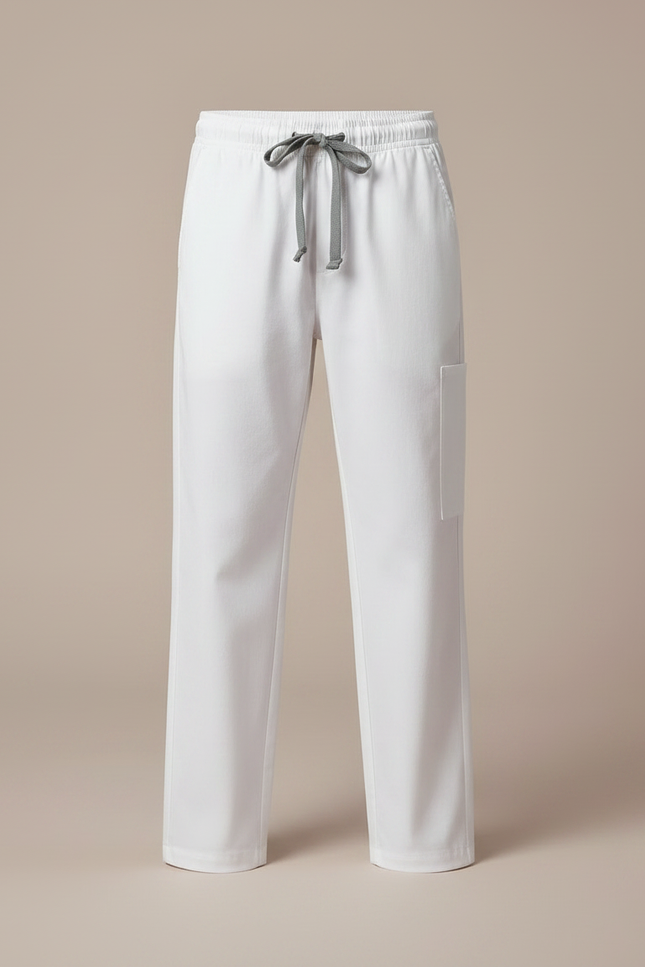 Pantalon Chinois Blanc Cordon Ample Décontracté Enfant - Gabardine - vue 3