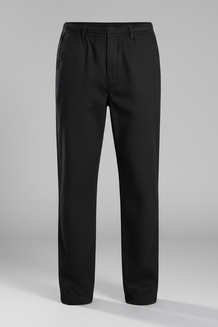 Pantalon Chinois Noir Ample Décontracté Homme Coton - vue 3