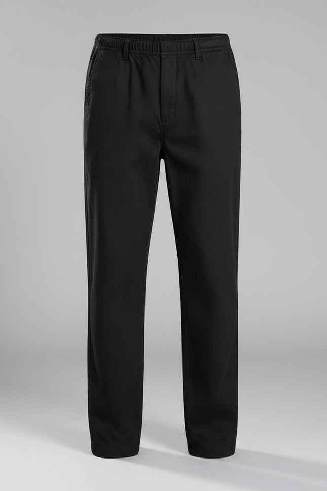 Pantalon Chinois Noir Ample Décontracté Homme Coton - vue 3