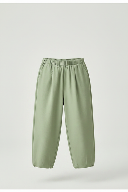 Pantalon Chinois Vert Ample Coton Enfant Décontracté - vue 3