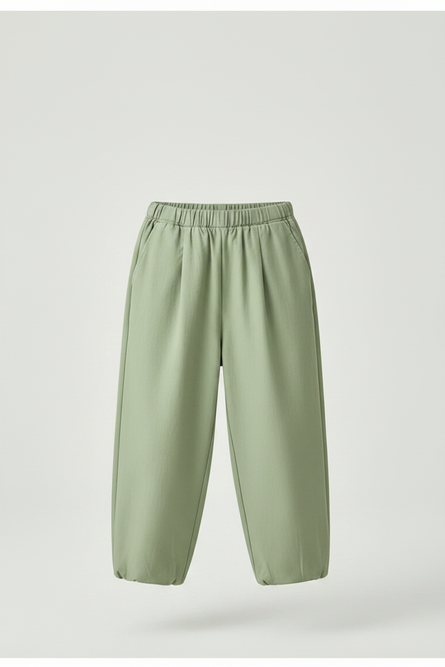 Pantalon Chinois Vert Ample Coton Enfant Décontracté - vue 3