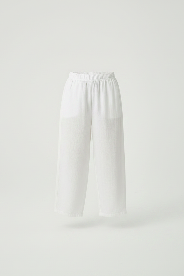 Pantalon Chinois Blanc Coton Ample Enfant Doux - Lin - vue 3