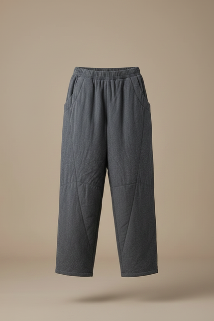 Pantalon Chinois Gris Matelassé Chaud Hiver Femme - Molleton - vue 3