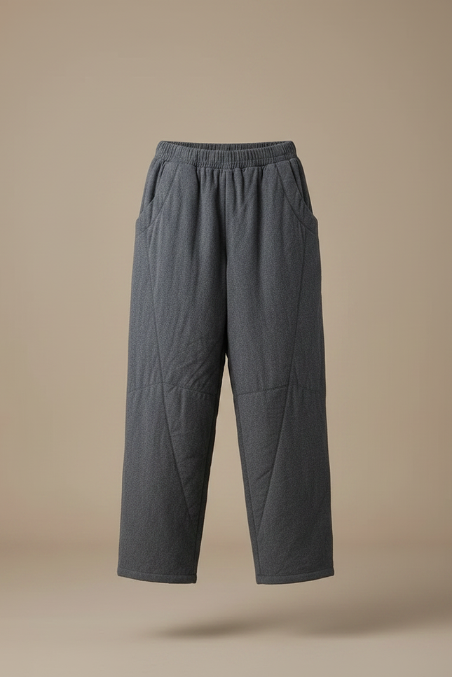 Pantalon Chinois Gris Matelassé Chaud Hiver Femme - Molleton - vue 3